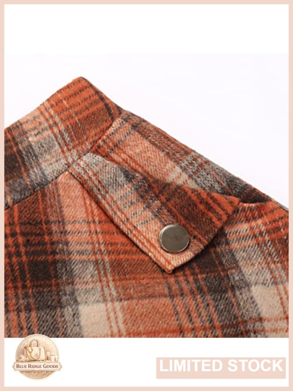 High Waisted Wool Plaid A-Line Long Maxi Skirt with Pockets - Picture 2 of 6